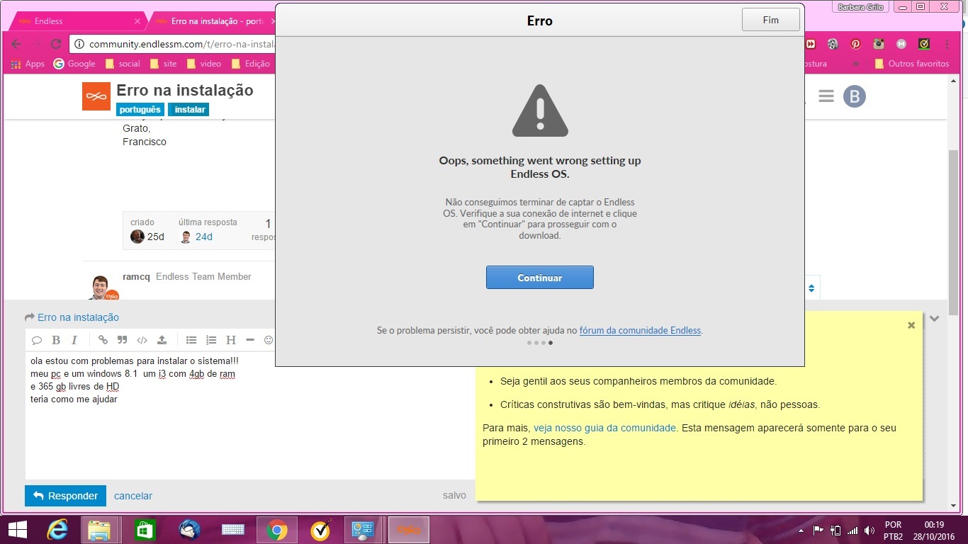 Não consigo instalar jogos no HD - apoio - Endless Community