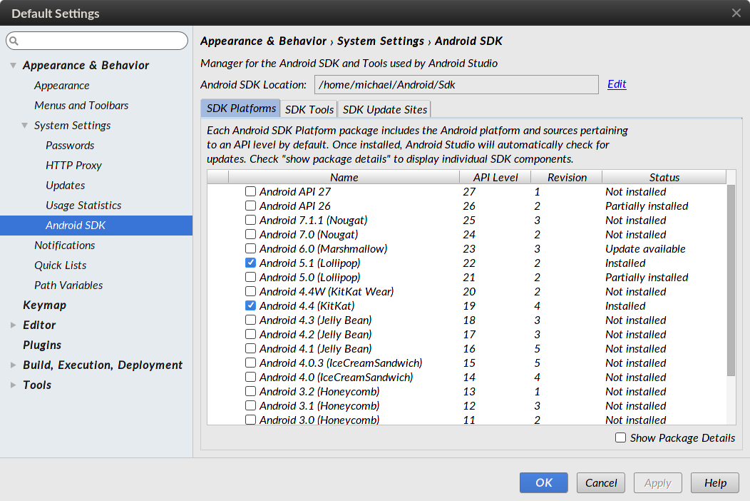 install android studio 3.0.1